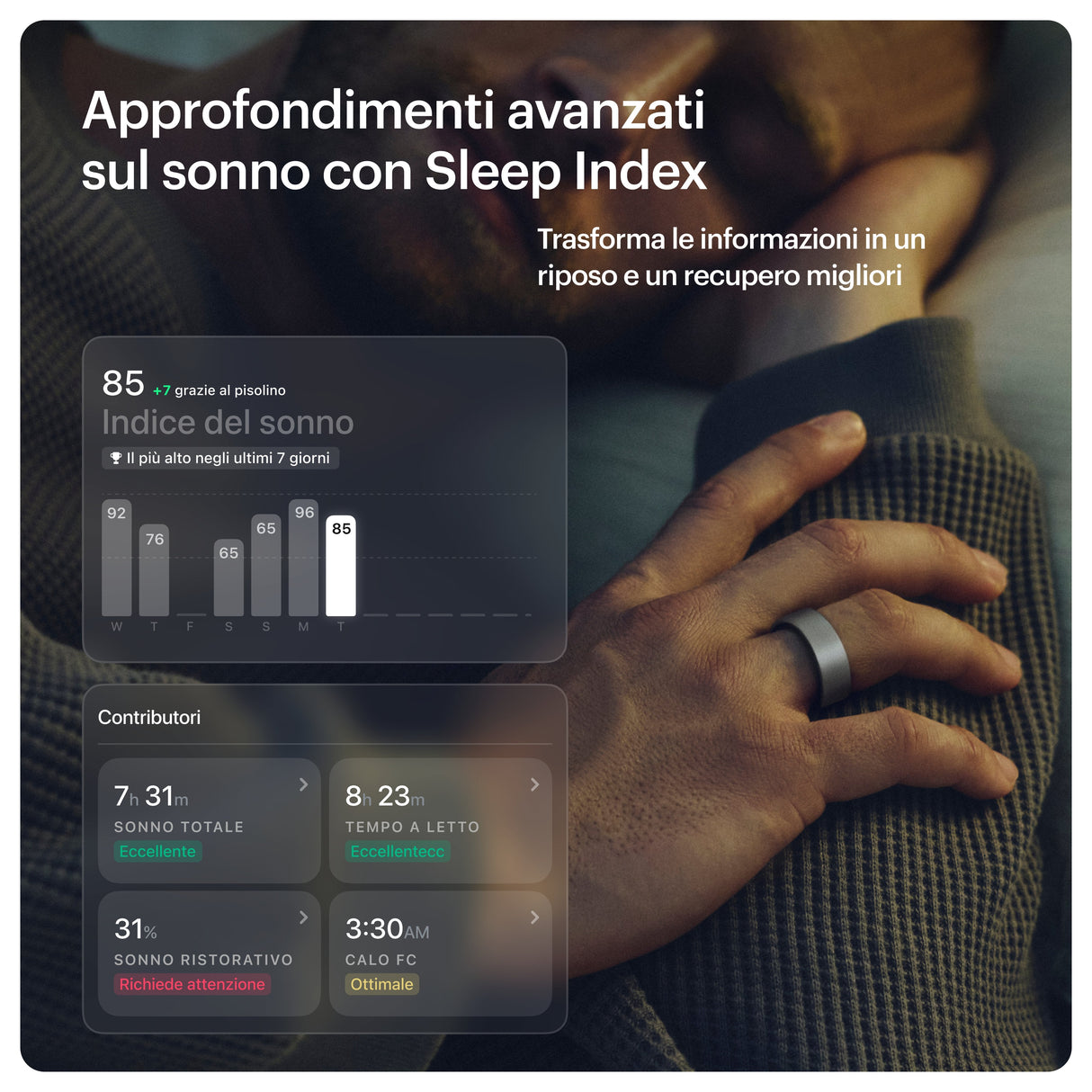 Ultrahuman Ring Air - Smart Ring Für Frauen Und Männer - Schlaf -Und Fitness Tracking Wearable - Herzfrequenz - Smartring Raw Titanium Grösse 8