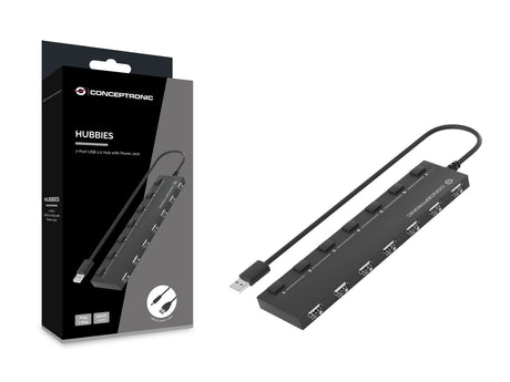 EAN 4015867226117 - Conceptronic HUBBIES08B hub de interfaz USB 2.0 480 Mbit/s Negro imagen 2