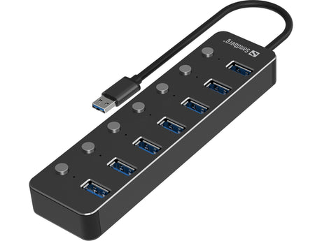 EAN 5705730134333 - Sandberg 134-33 hub de interfaz USB 3.2 Gen 1 (3.1 Gen 1) Type-A 5000 Mbit/s Negro imagen 1