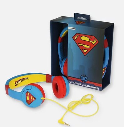 Auricular Infantil Superman 30mm/Jack 3.5mm/ Cable 90cm / Limite 85db/ 3 A 7 Años