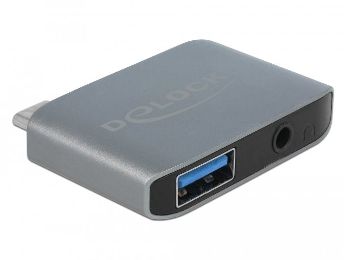 Delock Adaptador De Audio Usb Type-C Macho - Conector Estéreo Hembra 3,5 Mm + Usb 3.0 A Hembra