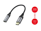 Equip Adaptador Displayport -> Hdmi 1.4 M H 8k 60hz Gris 0,15 M
