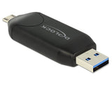 Lector De Tarjetas Externo Delock Otg Micro Usb + Macho Usb 3.0 A