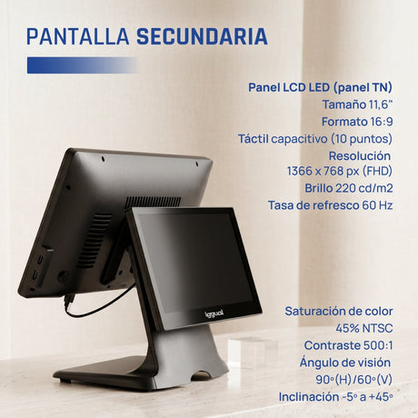 EAN 8435364320525 - iggual IGG320525 Terminal Punto Venta (TPV) 39,6 cm (15.6") 1920 x 1080 Pixeles Pantalla táctil Negro imagen 14