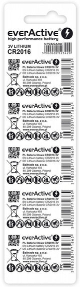 Everactive Cr20165bl Pila Doméstica Batería De Un Solo Uso Cr2016 Litio