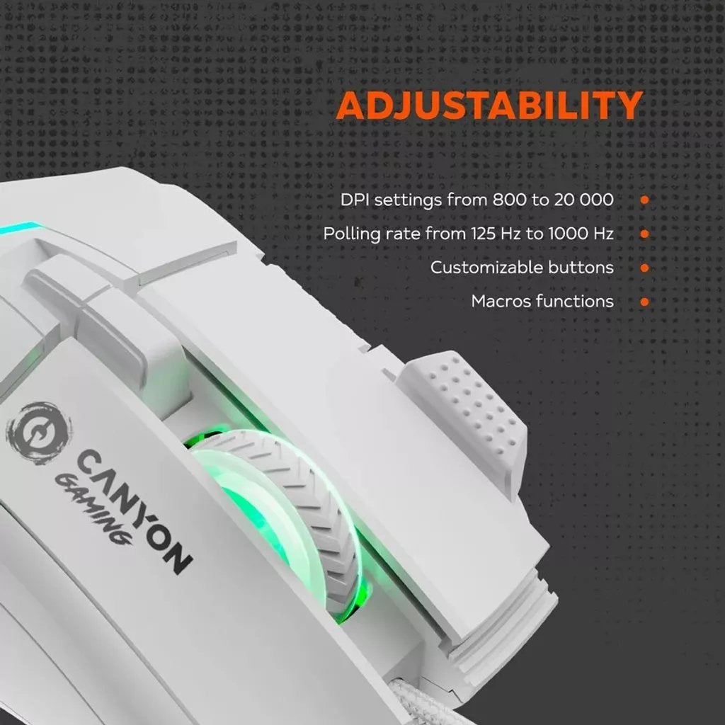 Raton Canyon Gaming Fortnax Gm-636 20000 Dpi Rgb 9 Keys Bk Retail