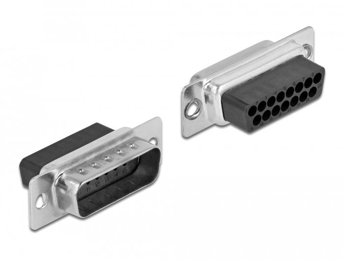 Delock Adaptador D-Sub 15 Pines Enchufe A Kit De Montaje De Enchufe Rj45, Negro