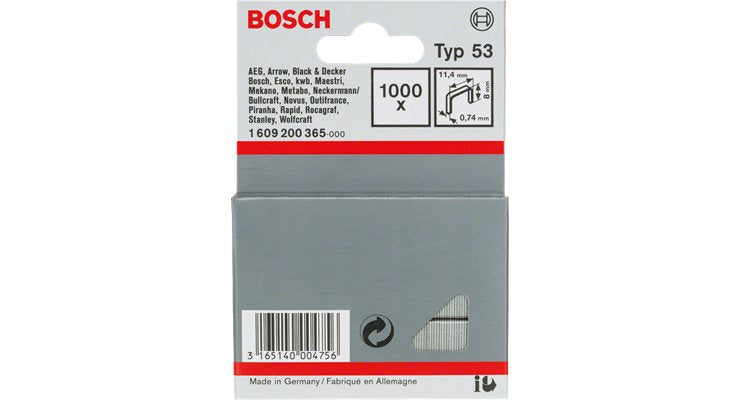 Bosch Professional Clips De Alambre Fino, Tipo 53, 6/11,4 Mm, Clip 1.000 Piezas 1609200326