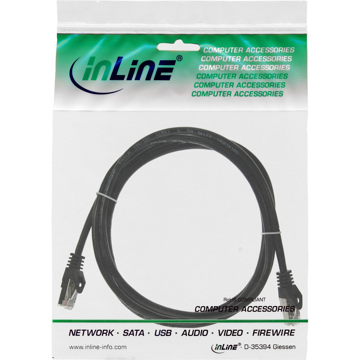 Cable De Red Inline Sf/Utp Cat.5e Negro 3m