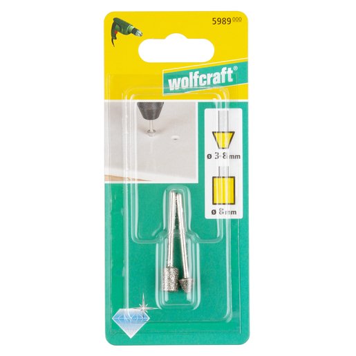 Set 2 Muelas De Diamante Cono Cilíndrico Y Puntiaguda 5989000 Wolfcraft