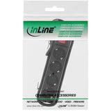 Regleta Inline Tipo F 4 Puertos Con Interruptor + Seguro Para Niños Negro 3m