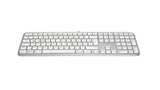 Teclado Alemán Logitech Mx Keys S Rf Wireless + Bluetooth Qwertz Aluminio, Blanco