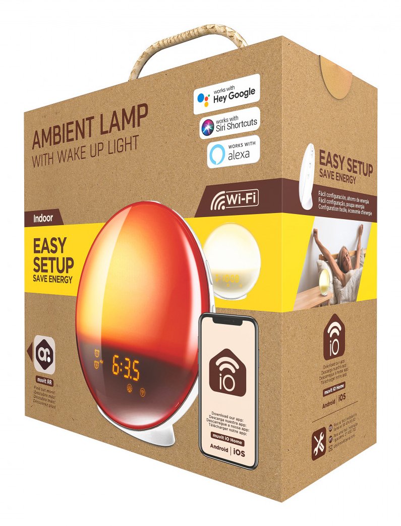 Despertador Inteligente Con Lámpara Rgb Muvit Io Miolamp005 Radio Fm Blanco