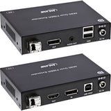 Kvm Extender, Displayport 4k/60hz, Fiber Singlemode, 10km , Set Inline