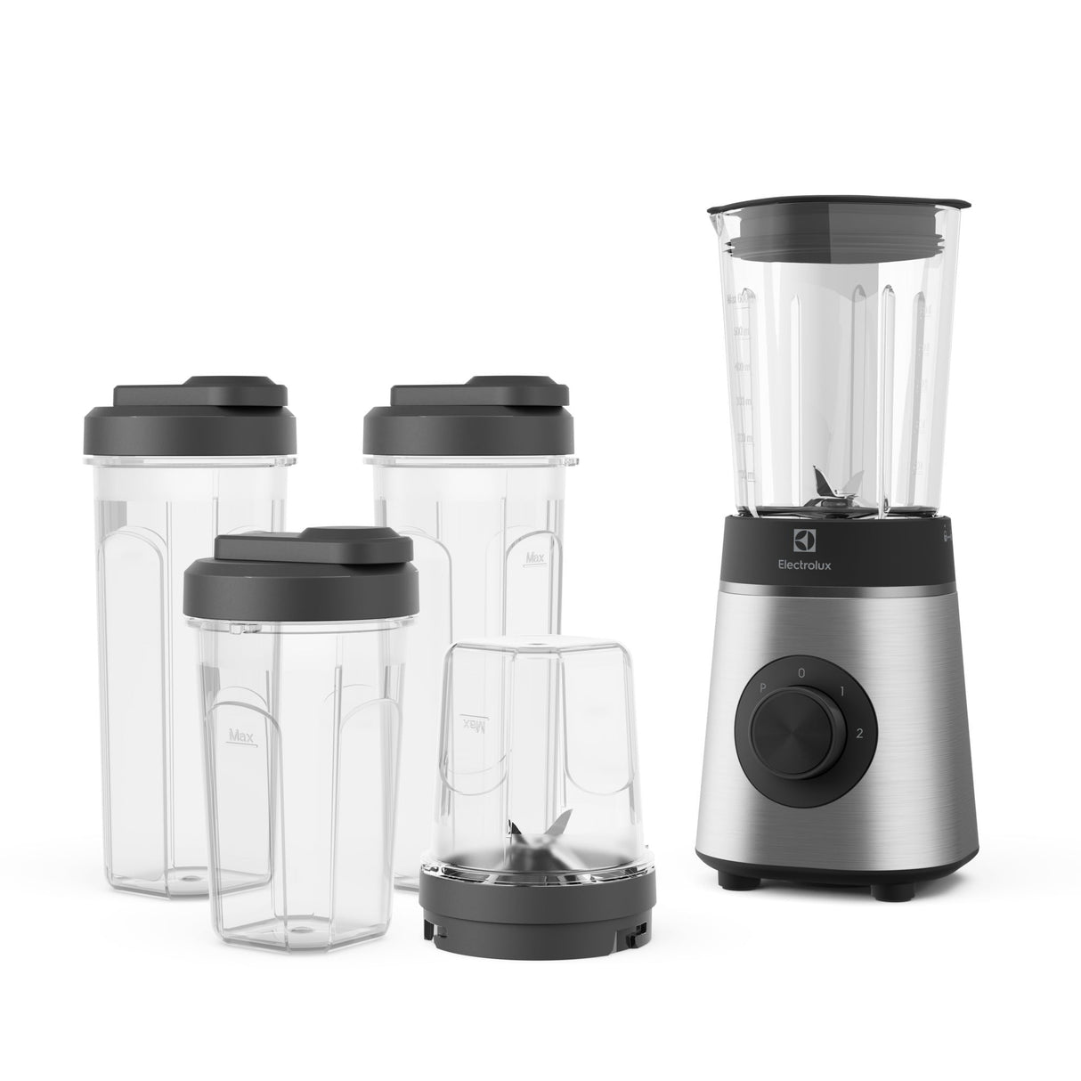Batidora De Vaso Electrolux E4cb1-6st 1 L  350 W Negro, Acero Inoxidable, Transparente