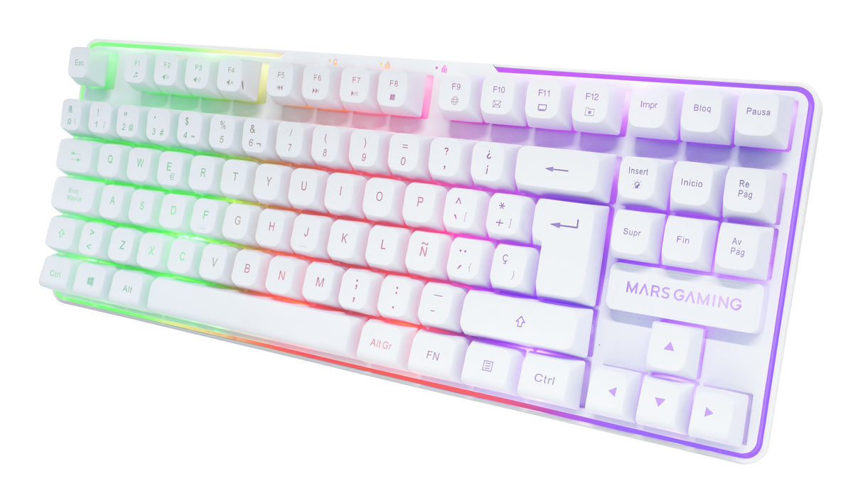 Pack Gamer 3en1 (Calvier/Ratón/Tapis) Mars Gaming Mcpwtkl (Blanco)