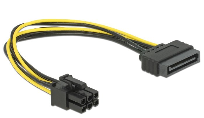 Delock Cable Alimentacion Sata 15-Pin A Pci 6-Pin 0.21m 82924