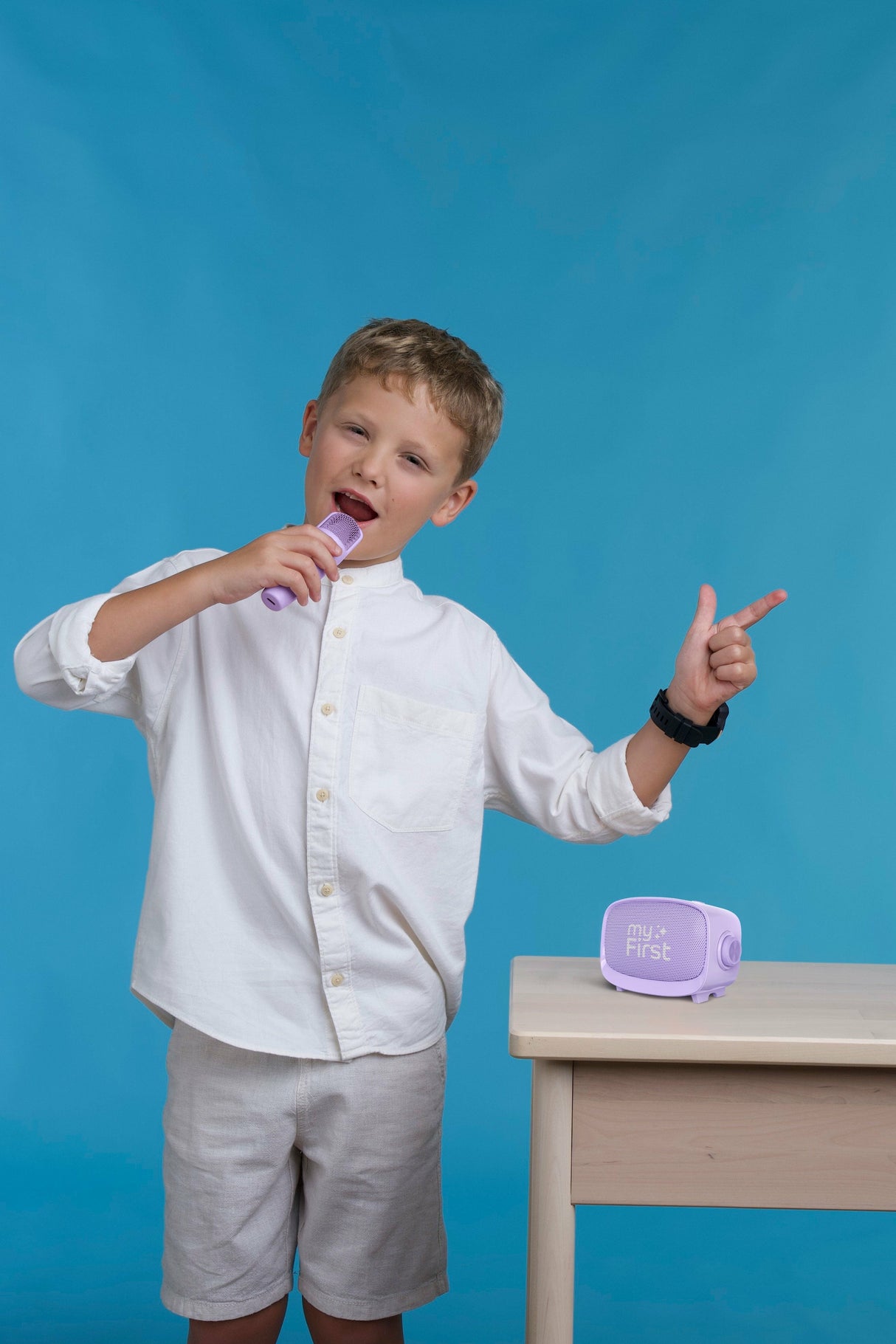 Altavoz Bluetooth Myfirst Voice 2  Microfono Individual - Mp3 - Efectos Vocales - Rosa