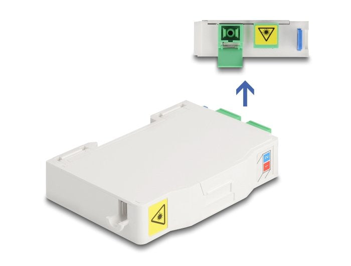 Delock 85935 Caja De Conexión De Fibra Óptica Para Carril Din Con Soporte De Empalme Y 2 X Acoplador Sc Simplex