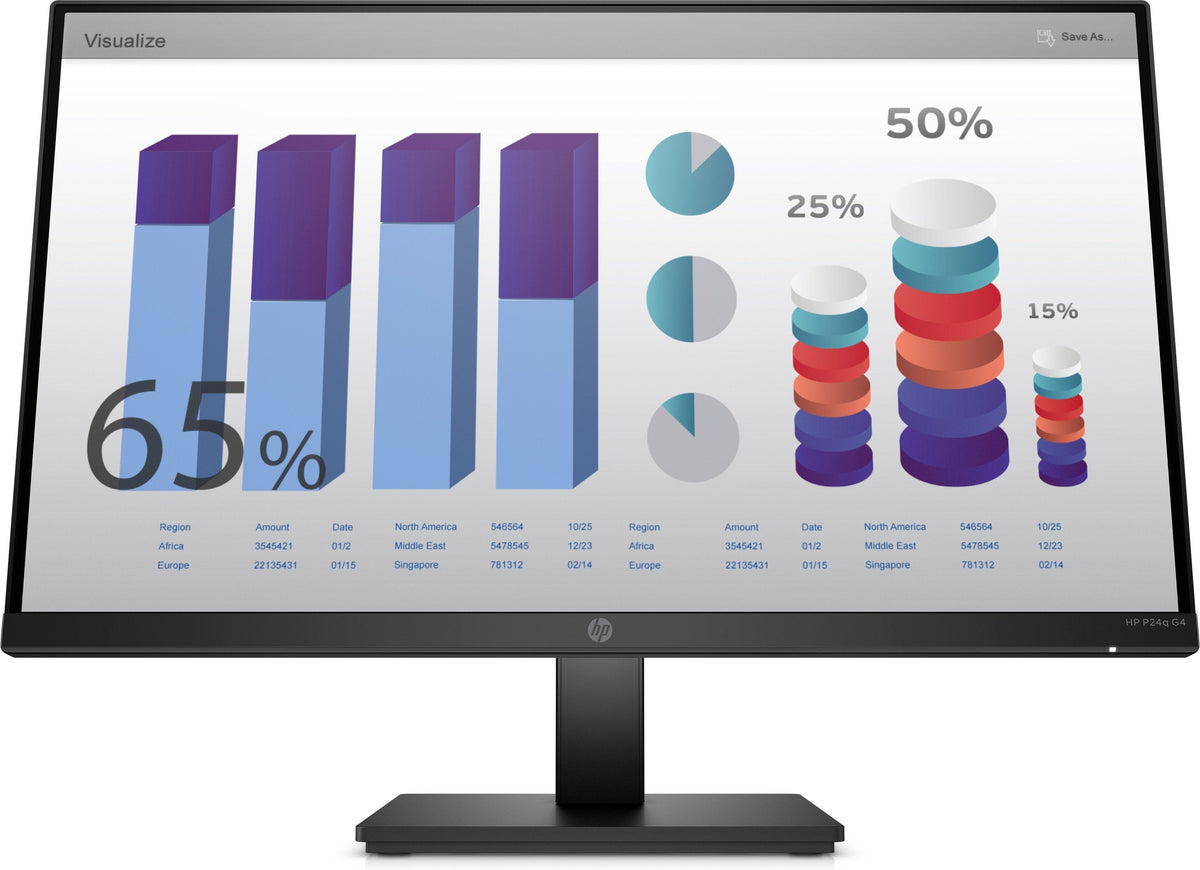 Monitor Hp P24q G4 Qhd Monitor 5ms 2560x1400 Hdmi Vga