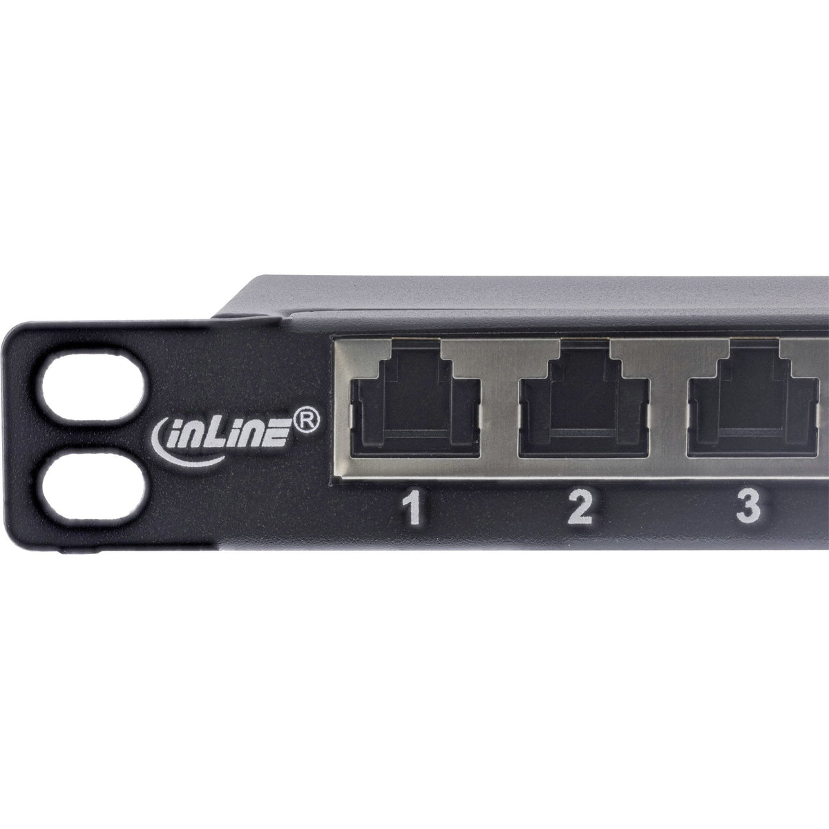 Inline® 19" Patch Panel Cat.6a 0.5 U 24-Port, With Dust Projoection, Negro