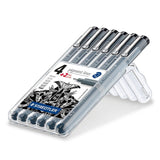 Staedtler Rotuladores Pigment Liner 308 Estuche De 6 Anchos De Línea Surtidos Negro