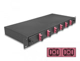 Delock 67002 Caja De Empalme De Fibra Óptica De 19? 6 X Sc Duplex Om4 1u Completamente Montada Lista Para Empalmar