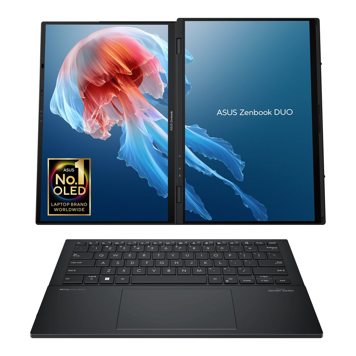 Asus Zenbook Duo Oled Ux8406ma-Ql396w - Ordenador Portátil 14" Wuxga (Intel Core Ultra 9 185h, 32gb Ram, 1tb Ssd, Arc Graphics, Windows 11 Home) Gris Tintero - Teclado Qwerty Español
