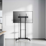 Aisens Soporte De Suelo Eco Con Rueda, Bandeja Para Dvd Para Monitor/Tv 45kg De 37-70, Negro