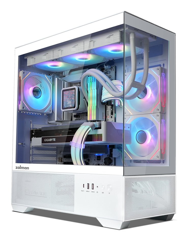 Caja Pc Zalman Chronix Atx 3 Xvent 120mm Argb 1xusb 3.0 Blanco S/N Fuente