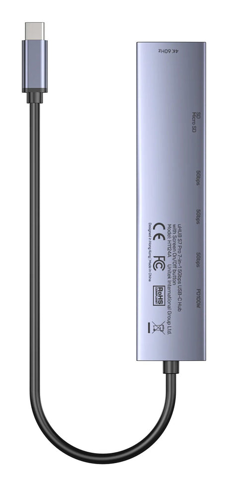 EAN 4894160059444 - UNITEK H1124AGY01 hub de interfaz 2 x USB 3.2 Gen 1 (3.1 Gen 1) Type-B Gris imagen 2