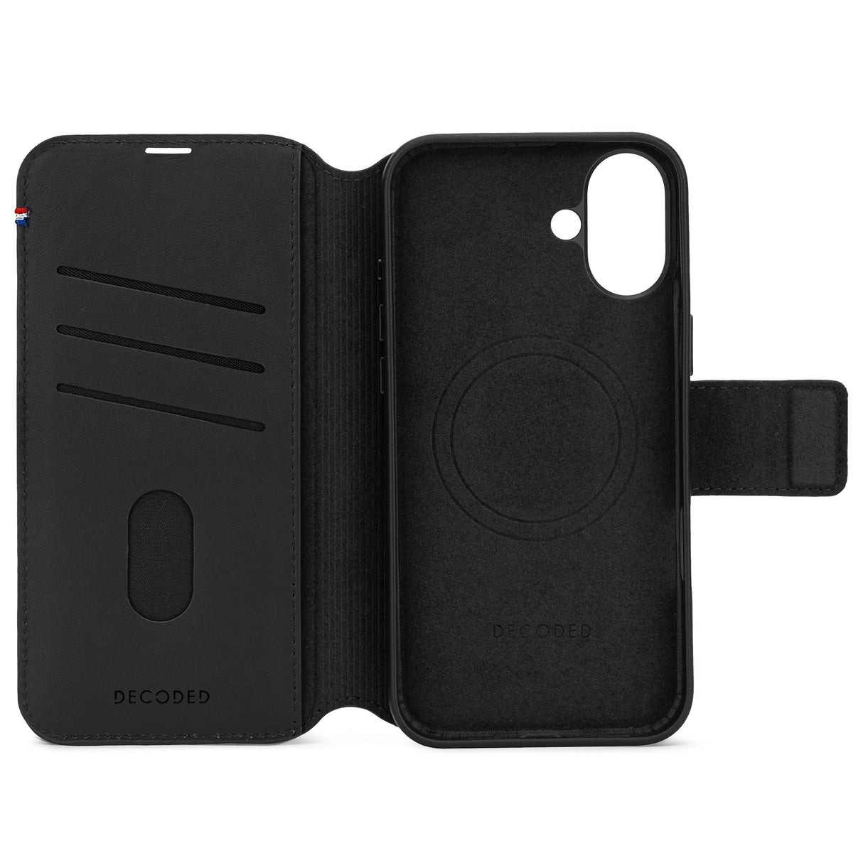 Decoded Leather Detachable Wallet Iphone 16 Plus Black