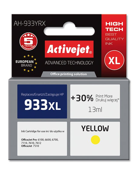 EAN 5901443015512 - Activejet AH-933YRX cartucho de tinta 1 pieza(s) Compatible Amarillo imagen 1