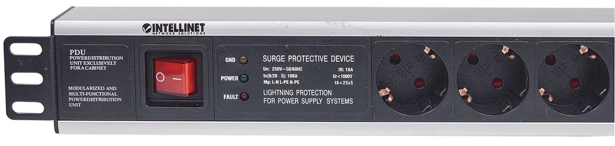 EAN 0766623713962 - Intellinet 713962 unidad de distribución de energía (PDU) 6 salidas AC 1.5U Negro imagen 4