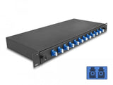 Delock 67003 Caja De Empalme De Fibra Óptica De 19? 12 X Lc Duplex Os2 1u Completamente Montada Lista Para Empalmar