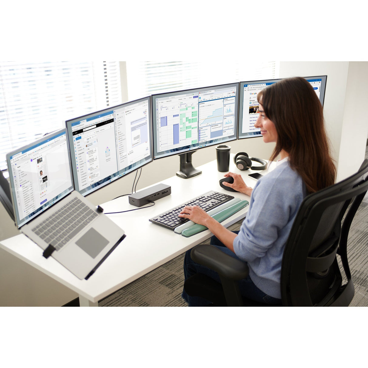 EAN 0085896596011 - Kensington K59601WW soporte para monitor 86,4 cm (34") Escritorio Negro imagen 13