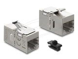 Keystone Modul Kupplung Rj45 Buchse Zu Rj45 Buchse Cat.6a Mit Metall Latch Und Clip, Geschirmt