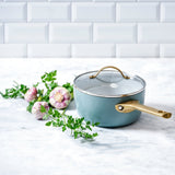Greenpan Padova Reserve Stielkasserolle 18cm Himmelblau