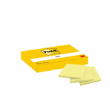 Post-It Pack De 12 Blocs De 100 Notas Adhesivas Reposicionables - Forma Rectangular - 38x51mm - Amarillo Claro