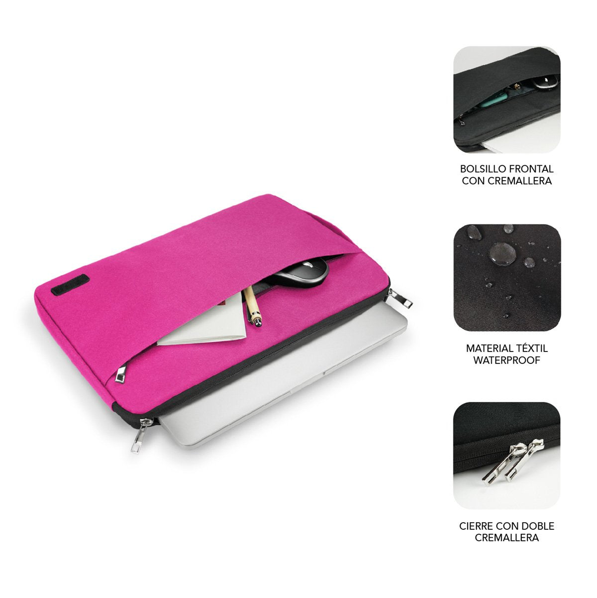 EAN 8436586741785 - SUBBLIM SUB-LS-0PS0104 maletines para portátil 39,6 cm (15.6") Rosa imagen 2