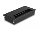 Delock Cabledurchführung Für Tischeinbau Mit Bürste 160 X 80 X 28 Mm Schwarz