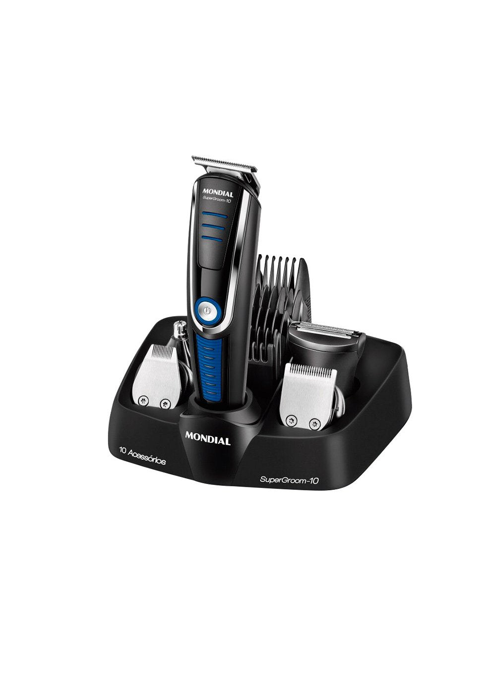 Cortapelos Afeitadora Mondial Bg03 Multi Grooming 10 5 Cabezales 5 Guías De Corte Batería Recargable Autonomía De 90 Min