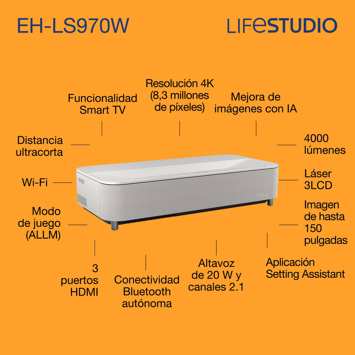 EAN 8715946744674 - Epson EH-LS970W 4000 lúmenes ANSI 3LCD UHD 4K (3840x2160) imagen 13