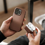 Woodcessories Bio Leather Funda Magsafe Iphone 15 Plus Marrón