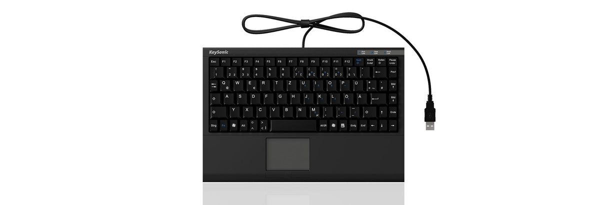 Mini Teclado Keysonic Ack-540u + Usb, Negro, Smarttouchpad, Alemán, Softskin