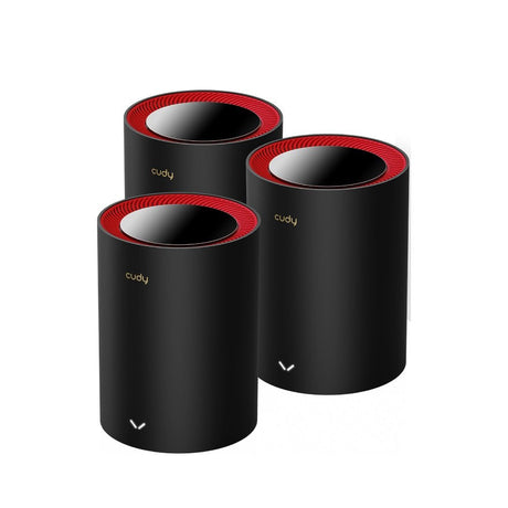 EAN 6971690792961 - Cudy M3000 3-Pack Doble banda (2,4 GHz / 5 GHz) Wi-Fi 6 (802.11ax) Negro, Rojo 1 Interno imagen 1
