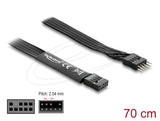 Delock Hd Audio Flachbandcable Mainboard Verlängerungscable 9 Pin Pfostenstecker Zu Pfostenbuchse 70 Cm Schwarz