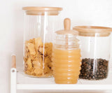 Tarro Miel Vidrio/Mad Ø5,5x15,5cm Ms66068 Andrea House