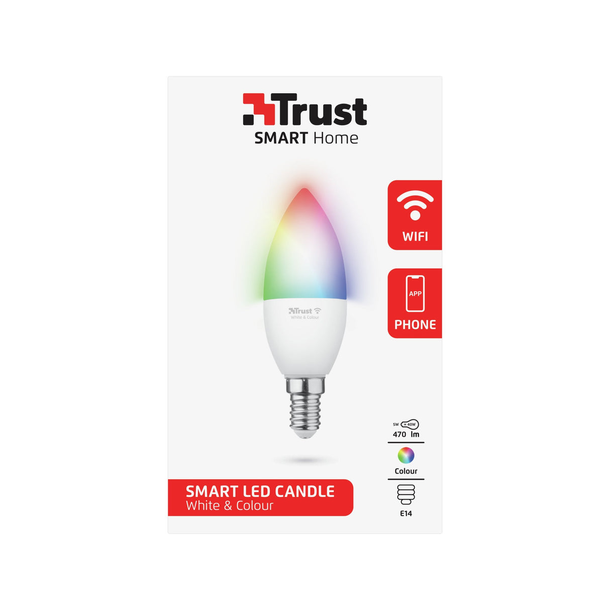 Smart Light Bulb Trust Luminous Flux 470 Lumen Wi-Fi Beam Angle 180 Degrees 71280