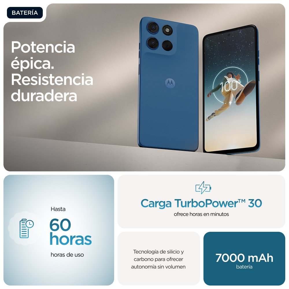 Motorola Moto G57 Power 17,1 Cm (6.72") Sim Doble Android 16.0 5g Usb Tipo C 12 Gb 256 Gb 7000 Mah Azul